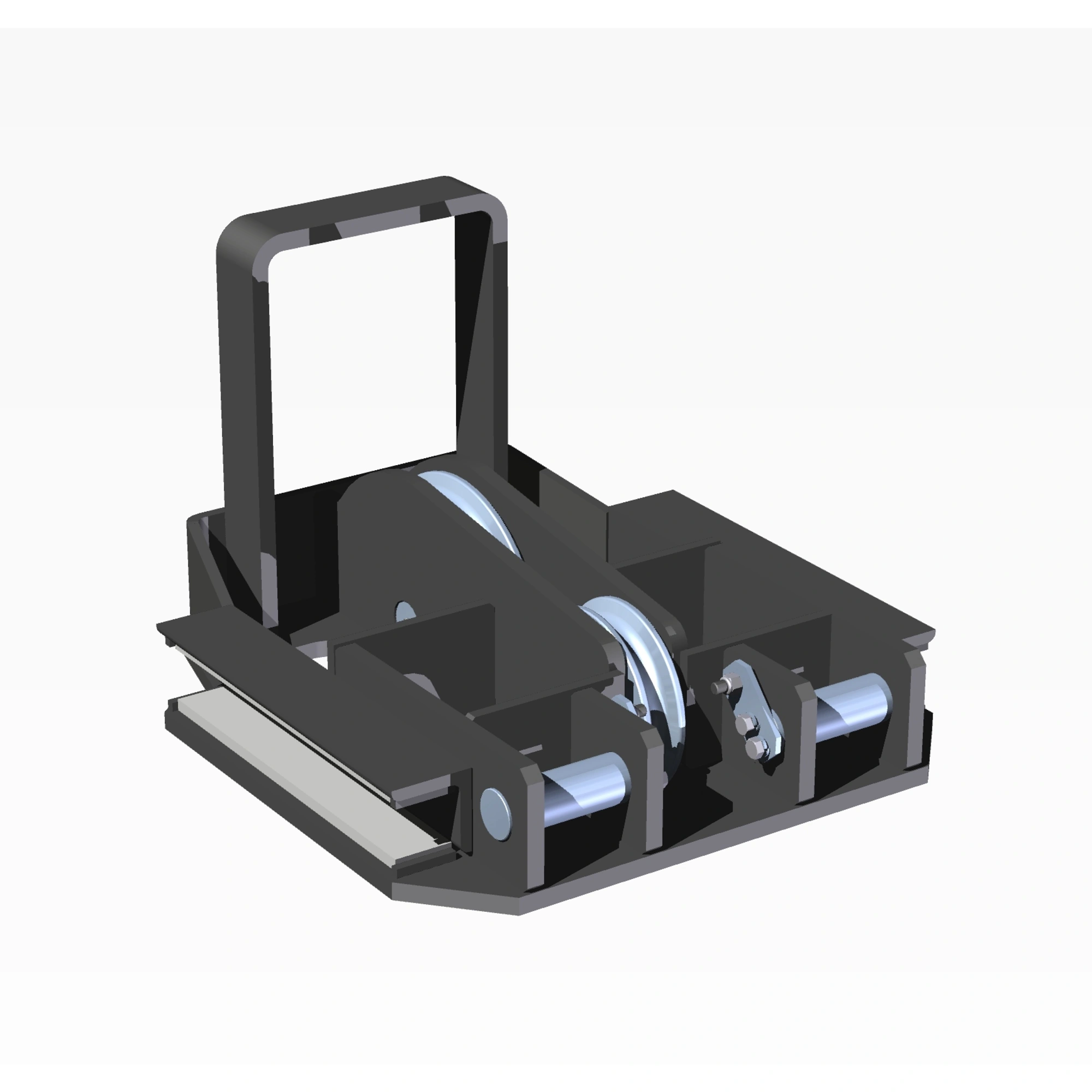 Chariot mobile incluant pins, poulies et patin d&rsquo;usure