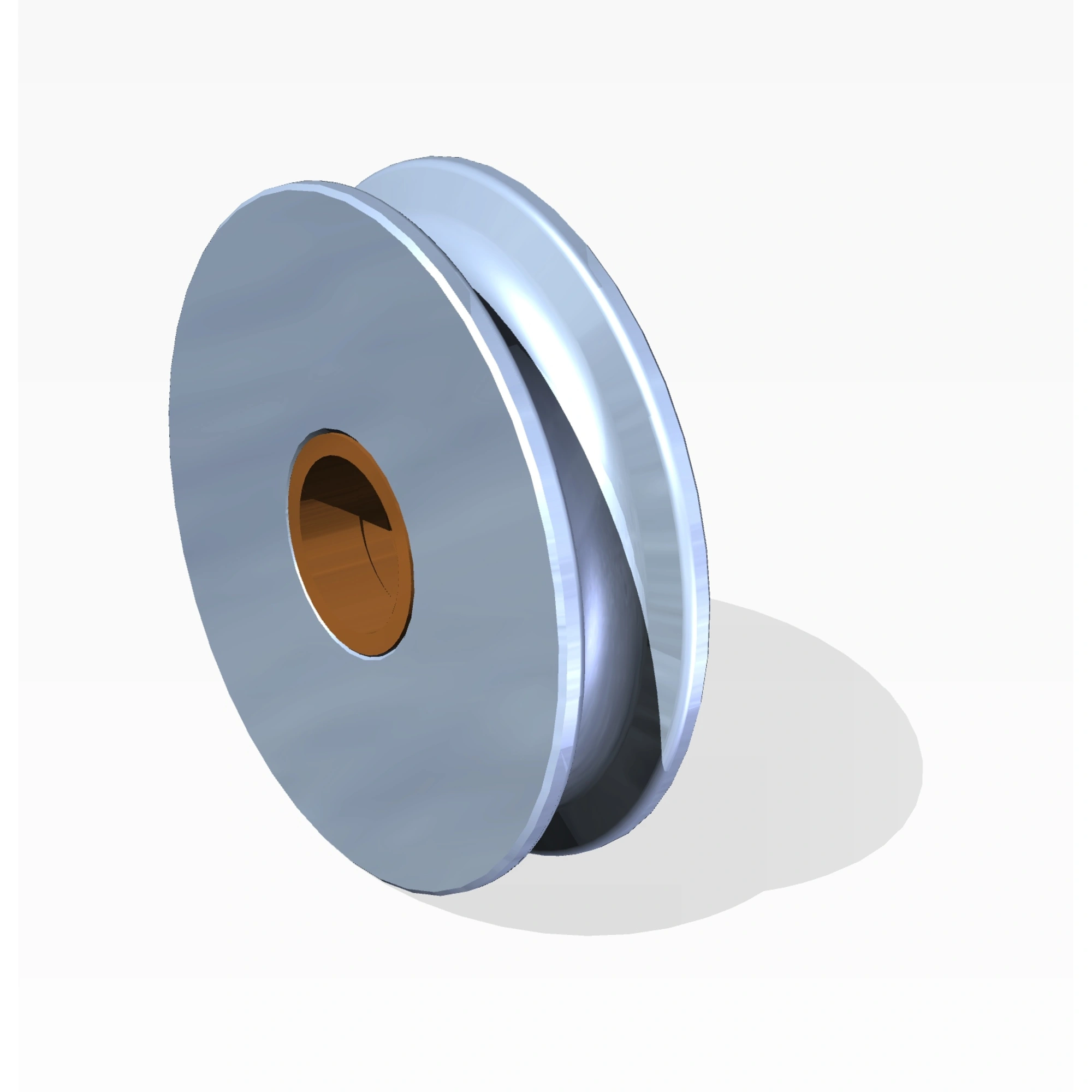 Poulie 8 po avec bague aluminium bronze (pour cable 1 po) (zinc clair)
