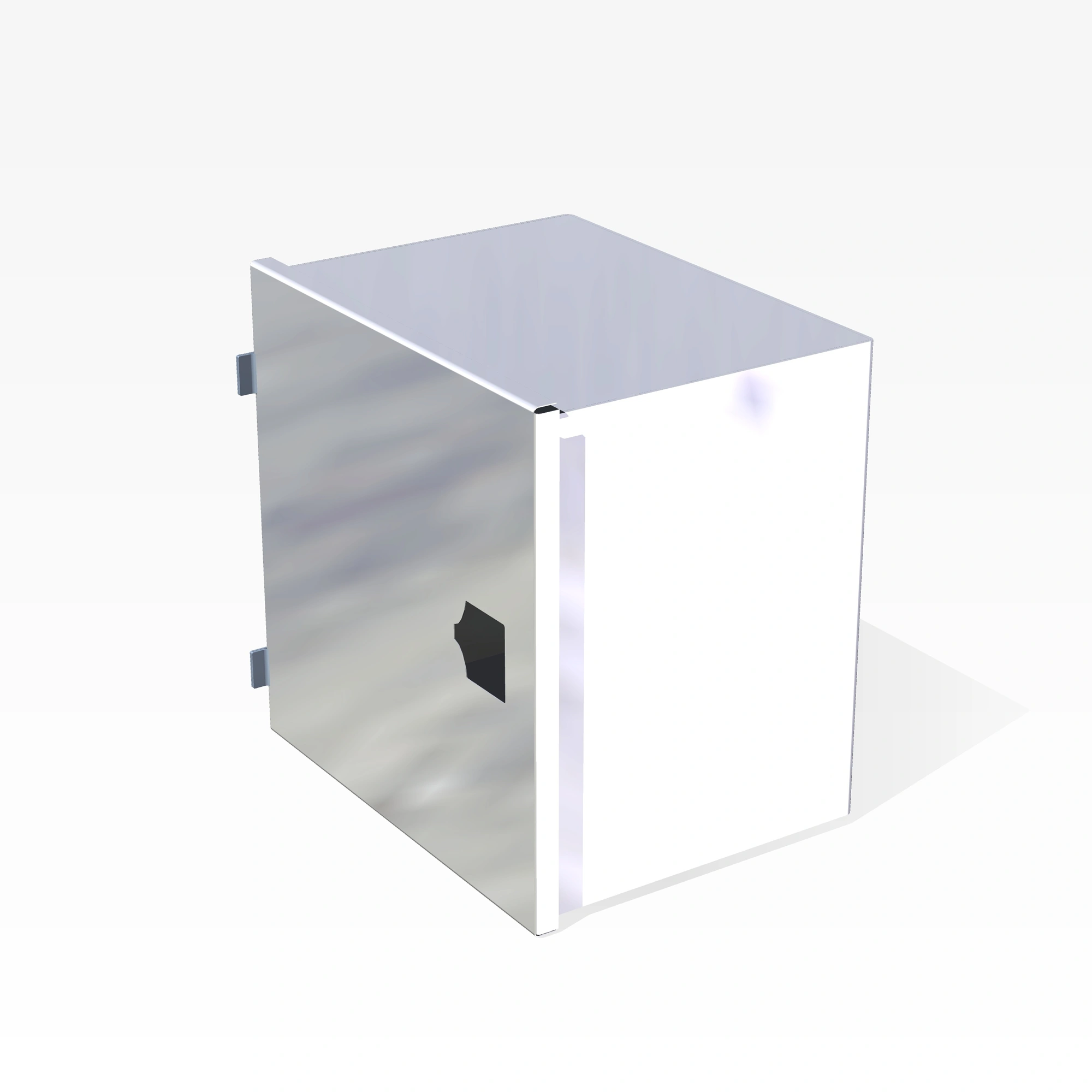 Coffre aluminium checker plate 1 porte 24 po h x 18 po pro x 24 po lar penture gauche poignee en T