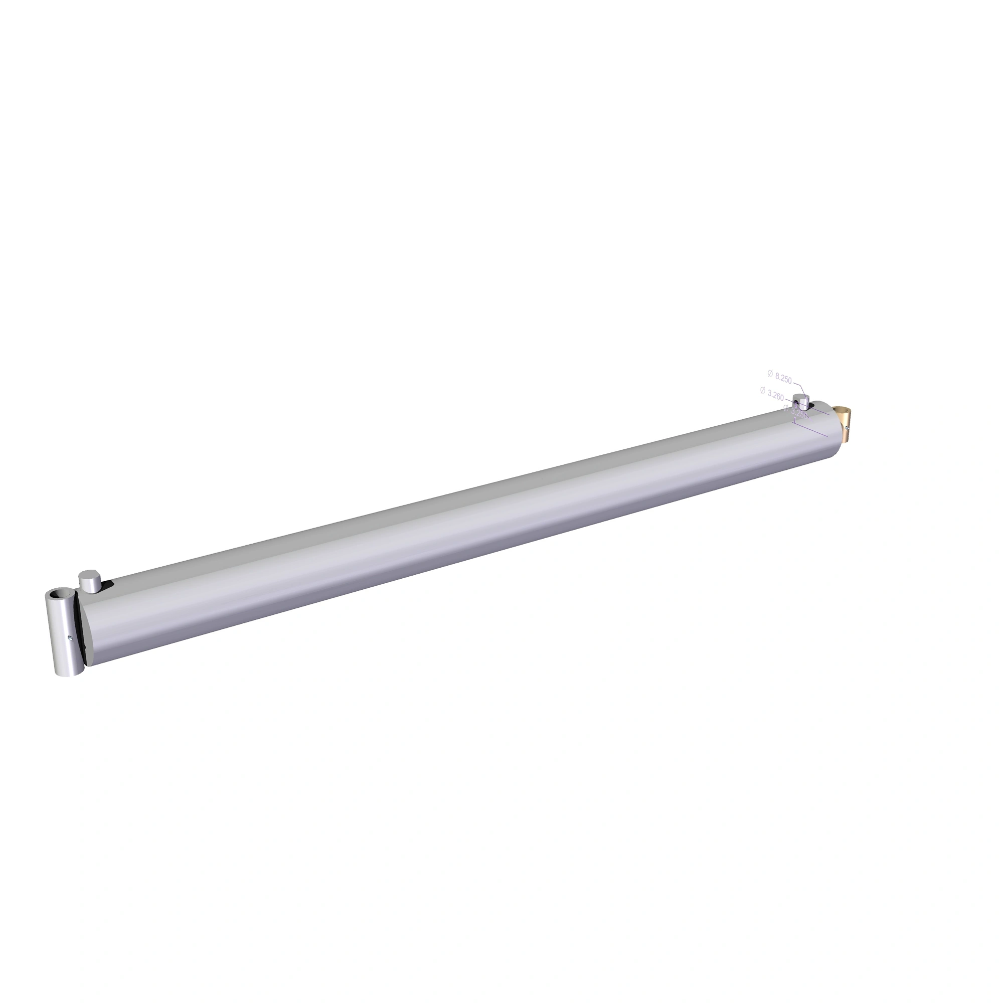 Cylindre 7 1/2 po alesage-3 1/4 po tige-97 po course