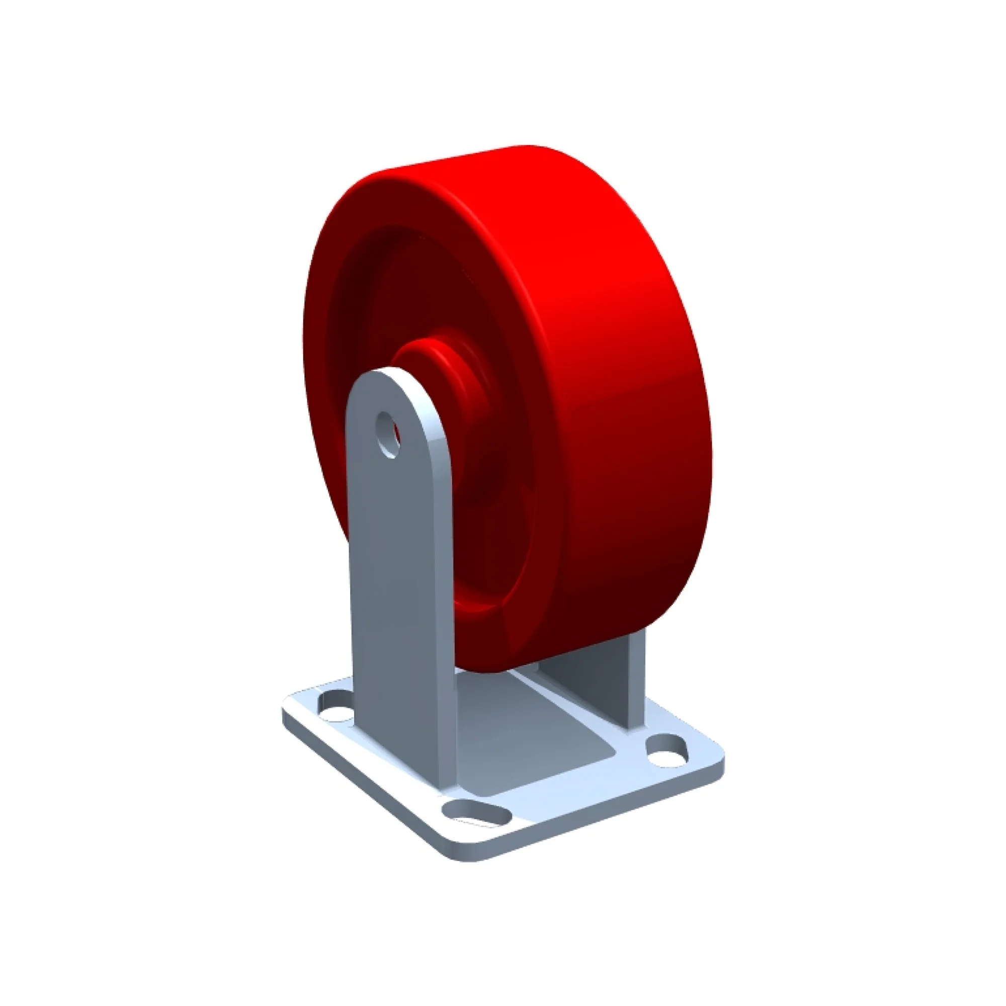 Roue fixe, 6&Prime; x 2&Prime;, sans frein, polyuréthane/centre fonte, rouge, cap. 1200 lb