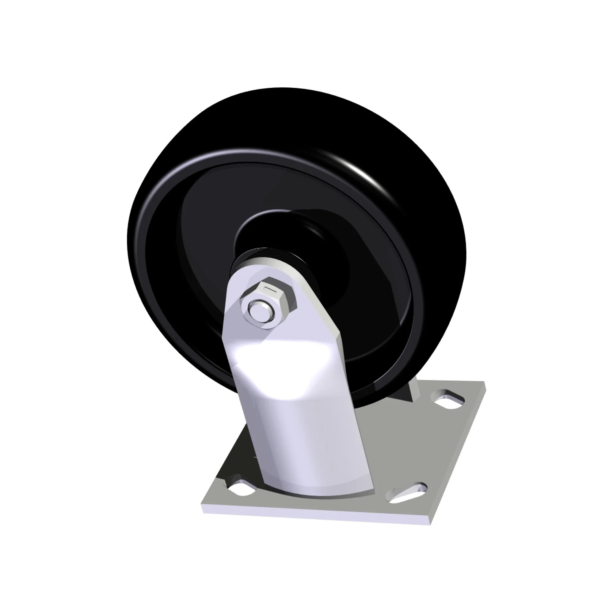 Roue fixe, 6&Prime; x 2&Prime;, sans frein, polypropylène, noir, cap. 700 lb
