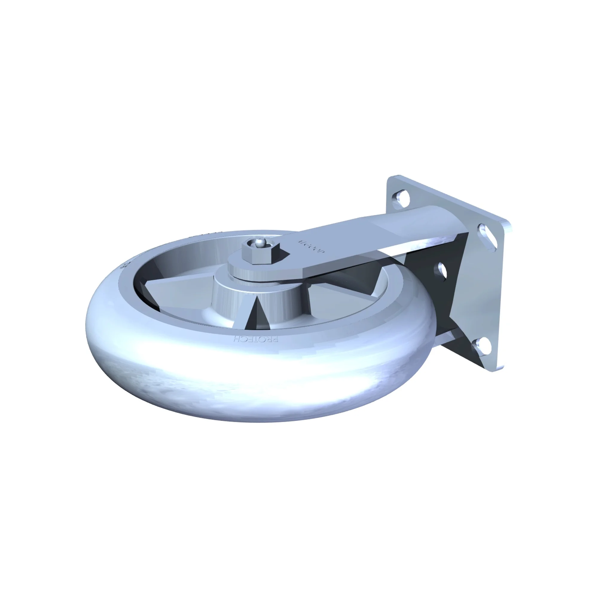 Roue fixe, 8&Prime; en protech crown, grise, cap. 600 lb, sans frein, bolt patt. 65-75mm x 75-92mm
