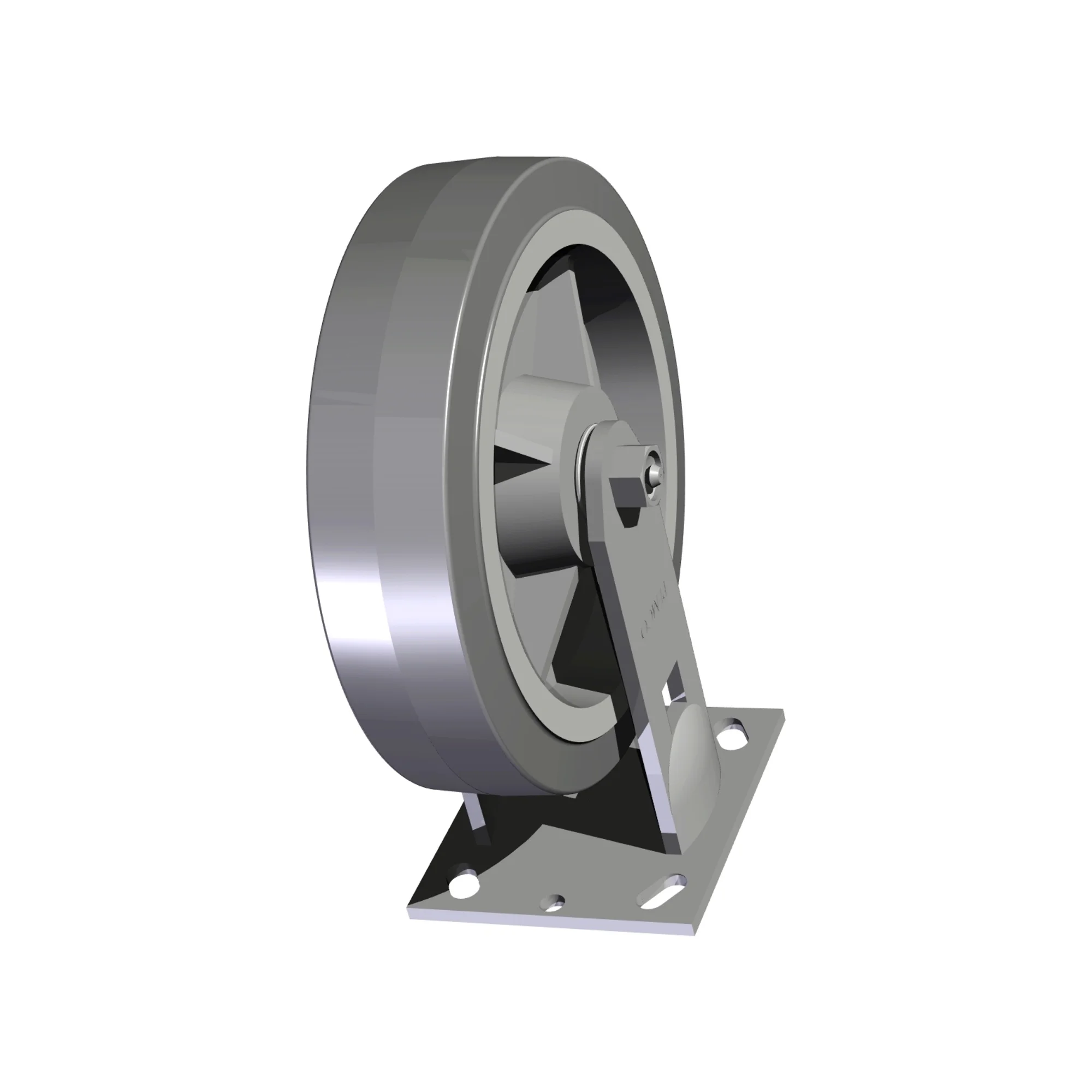 Roue fixe 8&Prime; bleu rubber avec bearing de precision