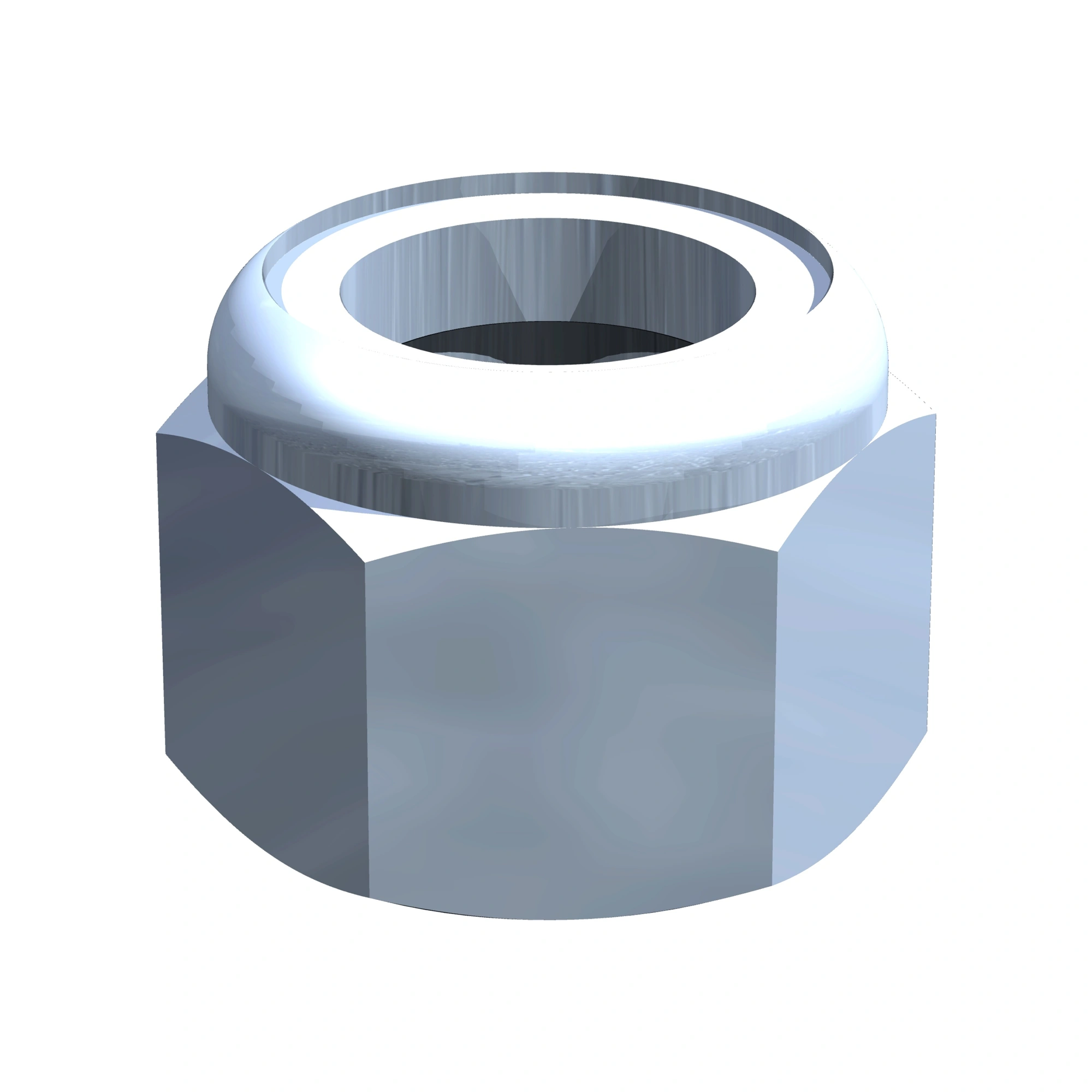 Ecrou hex nylon zinc 3/8 po -16 nc grade 8